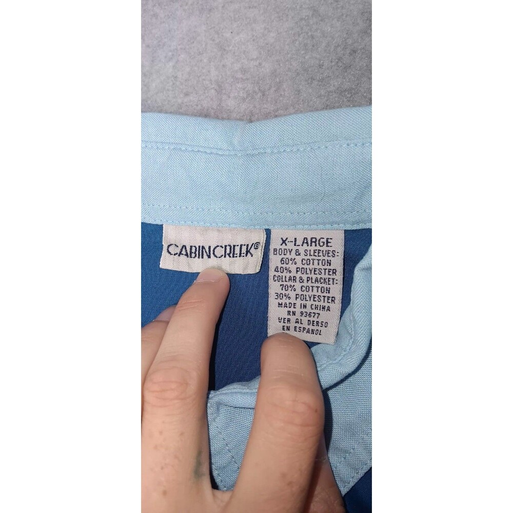 Vtg Cabin Creek 90s Colorblock Button Up Mens XL Retro Fresh Prince Hip Hop Swag - Picture 2 of 12